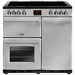 Belling Farmhouse 90E Electric Range Cooker with Ceramic Hob Silver